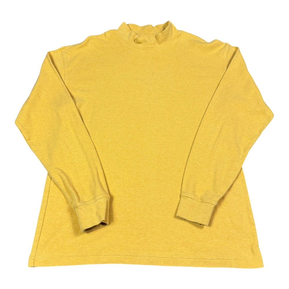 Vintage St John's Bay Yellow Mock Neck Long Sleeve Shirt Men's Medium